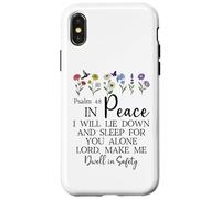 Psalm 4:8 I Will Lie Down and Sleep in Peace God Bible Verse Custodia per iPhone X/XS