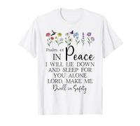 Psalm 4:8 I Will Lie Down And Sleep in Peace God Bible Verse Maglietta