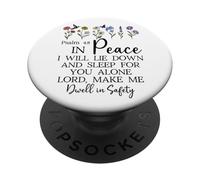 Psalm 4:8 I Will Lie Down and Sleep in Peace God Bible Verse PopSockets PopGrip Adesivo