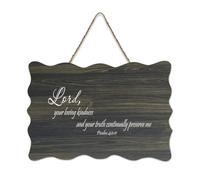 Psalm 40:11 Lord, Your Loving Kindness And Your Truth Continually Preserve Me Cartello in legno 15,2 x 25,4 cm Bibbia Arte da parete Rustico Placche in legno da appendere per porta d'ingresso