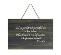 Psalm 43:3 Send Me Your Light And Your Faithful Care Let Them Lead Me Let Them Bring Me To Your Ho Cartello di benvenuto in legno rustico per portico anteriore porta decorazione da parete casa