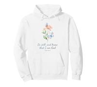 Psalm 46:10 Be Still & Know - Women Girls Butterfly (White) Felpa con Cappuccio