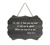 Psalm 56:11 In God I Have Put My Trust I Will Not Be Afraid What Can Man Do to Me Cartello di benvenuto in legno rustico per portico anteriore porta decorazione da parete fattoria cartello in legno