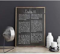 Psalm 62 Print Christian Poster Christian Wall Art (13cm x 18cm, Chalkboard Black)