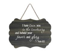 Psalm 63:2 Wall Art I Have Seen You in The Sanctuary And Beheld Your Power And Glory - Targa da parete in legno rustico, decorazione per la casa, 15,2 x 25,4 cm