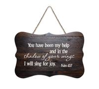 Psalm 63:7 Wall Art You Have Been My Help And in The Shadow of Your Wings I Will Sing for Joy da appendere cartelli in legno rustico da parete targa poster ufficio nuova decorazione per la casa 6 x 10