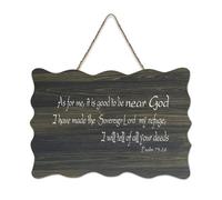 Psalm 73:28 Wall Art As for Me It Is Good to Be Near God I Have Made The Sovereign Lord My Refuge, targa da parete in legno rustica da parete in legno poster artistico da parete poster decorazione