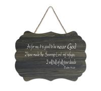 Psalm 73:28 Wall Art As for Me It Is Good to Be Near God I Have Made The Sovereign Lord My Refuge, targa da parete in legno rustica da parete in legno poster artistico da parete poster decorazione