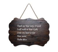 Psalm 86:11 Teach Me Your Way, O Lord; I Will Walk in Your Truth; Unite My Heart to Fear Your Name Citazione Rustico in Legno Decorazione da Parete per Soggiorno Camera da Letto Porta Finestra Casa