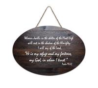 Psalm 91:1 2 Whoever Dwells in The Shelter of The Most High Rest Shadow of The Almighty Citazione rustica in legno da appendere decorazione da parete per soggiorno, camera da letto, porta finestra