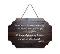 Psalm 91:1 2 Whoever Dwells in The Shelter of The Most High Rest Shadow of The Almighty Citazione rustica in legno da appendere decorazione da parete per soggiorno, camera da letto, porta finestra