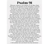 Psalm 91 Scripture Poster Christian Wall Art Print Bible Verse Decor for Home Office Prayer Room or Religious Gift Giving(Framed,08x12inch(20x30cm))