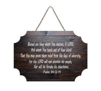 Psalm 94:12 14 Blessed Is The Man Whom You Chasten O LORD And Whom You Teach Out of Your Law That Hanging Cartello in legno rustico da parete cartello poster ufficio nuova decorazione per la casa 6 x