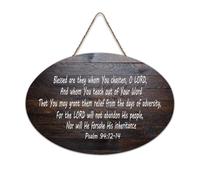 Psalm 94:12 14 Blessed Is The Man Whom You Chasten O LORD And Whom You Teach Out of Your Law That Hanging Cartello in legno rustico da parete cartello poster ufficio nuova decorazione per la casa 6 x
