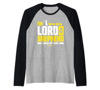 Psalms 23:1 The Lord Is My Shepherd Christian Wear Maglia con Maniche Raglan
