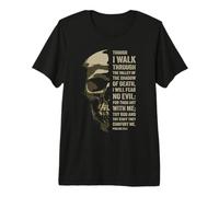 Psalms 23:4 Though I Walk Through The Valley Christian Verse Maglietta Premium