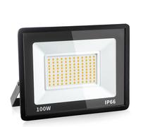 Psatfito G Faretto LED da Esterno da 100w, LED da Cantiere Super Luminose da 10800 Lm, Ip66 Impermeabile, Proiettore per Esterni da 3000K per Magazzino, Garage, Cortile, Confezione da 1