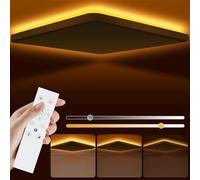 Psatfito G Plafoniera a LED,24W 3200LM 30cm Dimmerabile con Telecomando 6500K-3000K,Memory Dimmerabile Quadrato Smart Bathroom Lights Retroilluminazione per Cucina,Camera da Letto, Bianco