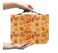 Psaytomey Borsa bibbia per il Ringraziamento, zucca, tacchino, chiesa, borse, segnalibri, penne, taccuino, organizer, borsa per script portatile, da donna, leggera protezione biblica