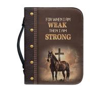 Psaytomey Borsa Bibbia portatile, croce marrone, pelle PU, borsa biblica, multifunzionale, cancelleria, matita, telefono, borse, accessori per la chiesa per viaggi, ufficio, preghiera, studio della