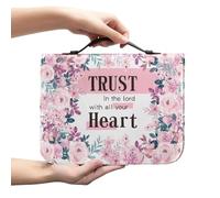 Psaytomey Custodia Bibbia in Pelle PU con Maniglia, Trust in The Lord with All Your Heart, Cactus, Portatile, Segnalibro Bibbia Multifunzionale