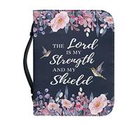 Psaytomey - Custodia per Bibbia con Fiori Rosa e Uccelli, in Pelle PU, Borsa da Chiesa con Maniglia e Tasche, Borsetta da Chiesa per Donne, per la Conservazione di Segnalibri, Penne e Quaderni