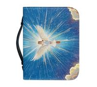 Psaytomey Custodia per Bibbia portatile Croce Bianco Uccello PU Custodia Bibbia Multifunzionale Cancelleria Matita Telefono Borse Accessori per Viaggi Ufficio Preghiera Bibbia Studio