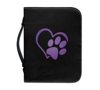 Psaytomey Custodia per bibbia portatile per donne e uomini, zampa di cane, cuore, custodia per bibbia in pelle PU, multifunzione, accessori per la chiesa, per studio biblico