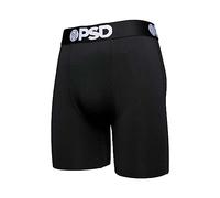 PSD - Boxer da uomo basic in tinta unita, cavallo da 17,8 cm, traspirante e di supporto, biancheria intima da uomo con tessuto traspirante, nero, X-Large