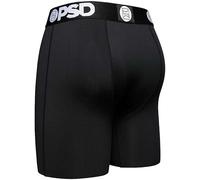 PSD Boxer da uomo basic in tinta unita, cavallo da 17,8 cm, traspirante e di supporto, biancheria intima da uomo con tessuto traspirante, nero, Medium