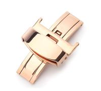 PSDFJAD ZHGUIMING Cinturino for orologio con chiusura deployante a farfalla con doppio pulsante in acciaio inossidabile solido 12/14/16/18/20/22/24mm Novità(Rose gold,20mm)