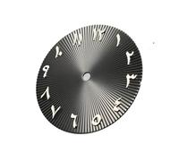 PSDFJAD ZHGUIMING Quadrante da 28,5 mm Fai da Te con Alfabeto Arabo, Superficie Senza Data, quadrante for Orologio Meccanico, Accessori di Ricambio for Movimento NH35/NH36(Silver Black)