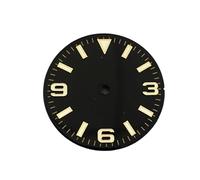 PSDFJAD ZHGUIMING Quadrante dell'orologio da 28,5 mm, quadrante a chiodo 369, quadrante Luminoso Verde, Accessorio modificato for Orologio da Uomo for Movimento NH35/ NH36/ 4R/ 7S(Black Gold)
