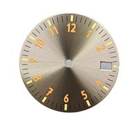 PSDFJAD ZHGUIMING Quadrante Digitale da 28,5 mm for Orologio NH35, quadrante Luminoso Verde, Accessori for la Modifica dell'orologio for Movimento NH35/ NH36/ 4R/ 7S(Swirl Marks Gray)