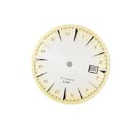 PSDFJAD ZHGUIMING Quadrante e lancette for Orologio NH34 Quadrante da 35 mm Applicabile agli Accessori for la Modifica della Cassa dell'orologio da Uomo for Movimento NH34(White Yellow dial)