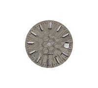 PSDFJAD ZHGUIMING Quadrante e lancette for Orologio NH35 da 28,5 mm, Forme Geometriche, quadrante con Texture Verde, Accessori for Orologi Luminosi for Movimento NH35(Grey Silver Scale)