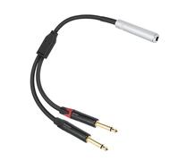 Psdndeww 1/4 Pollice Stereo Splitter Y Cavo 6 35 Mm Stereo Jack Su Doppio 6 35 Mm Maschio Altoparlante Adattatore Prolunga
