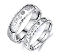 [Psdndeww] 1 paio di anelli per coppie della tua regina e del tuo re set di anelli di fidanzamento per matrimonio, anniversario, gioielli di San Valentino