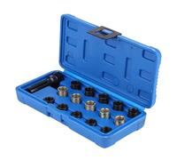 Psdndeww 16 pezzi 14 mm scintille connettore reamer TAP RE filettato per filettatura M14 x 1,25 mm, completo di rubinetto in acciaio e valigetta di organizzazione