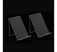 Psdndeww 2 espositori in acrilico trasparente, espositore per libri, supporto decorativo per libri, opere d'arte, album, librerie, fermalibri trasparenti