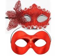 [Psdndeww] 2 pezzi Maschera unica di farfalle decorate moda nera con dettaglio farfalla per eventi maschera della morte maschera della morte maschera