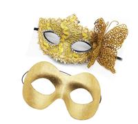 [Psdndeww] 2 pezzi Maschera unica di farfalle decorate moda nera con dettaglio farfalla per eventi maschera della morte maschera della morte maschera