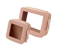 Psdndeww 2 pezzi piccoli beauty case visibili, per donne e uomini, perfetti per cosmetici e singoli oggetti, per conservare cosmetici permanenti