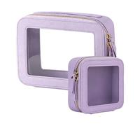 Psdndeww 2 pezzi piccoli beauty case visibili, per donne e uomini, perfetti per cosmetici e singoli oggetti, per conservare cosmetici permanenti