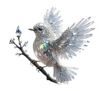 Psdndeww Acchiappasole a doppia faccia in acrilico Bluebird con catena macchiata Art Design Garden Window Home Decoration Double Sided Acrilico Garden Ornament