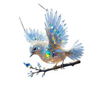 Psdndeww Acchiappasole a doppia faccia in acrilico Bluebird con catena macchiata Art Design Garden Window Home Decoration Double Sided Acrilico Garden Ornament