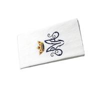 Psdndeww Asciugamano in cotone e lino ricamato a mano con simboli sacri riutilizzabile e decorazione domestica tessile ricamato in cotone e lino