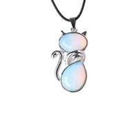 [Psdndeww] Bella collana con ciondolo a forma di gatto di cristallo per donne alla ricerca di accessori unici