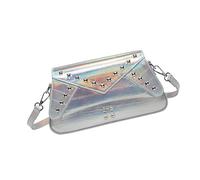 [Psdndeww] Borsa a tracolla da donna alla moda, borsa per la spesa, borsa a tracolla in stile coreano, elegante borsa a tracolla con borchie, colore argento aurora