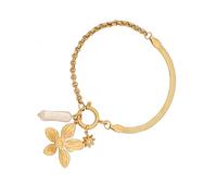 [Psdndeww] Bracciale fiore moda cuore ciondolo braccialetto braccialetto moda lista gioielli adatto per giovani coppie e amici intimi